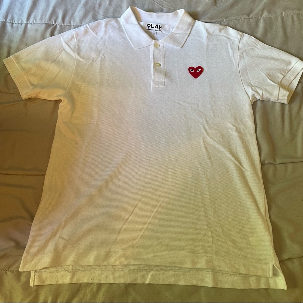 Comme Des Garçon Play White Polo